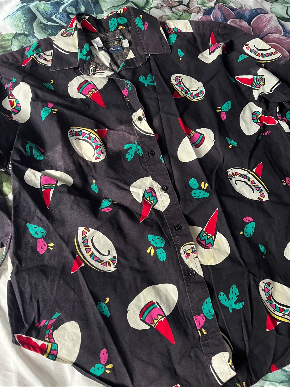 Panhandle Slim Cactus & Somberors Button Down Size L